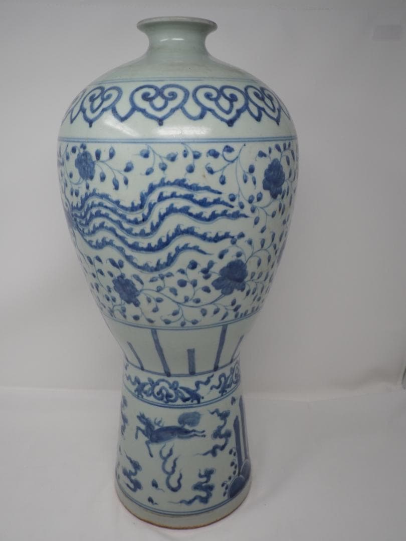 青花　染付　鳳凰紋　梅瓶　麒麟　中国　中華