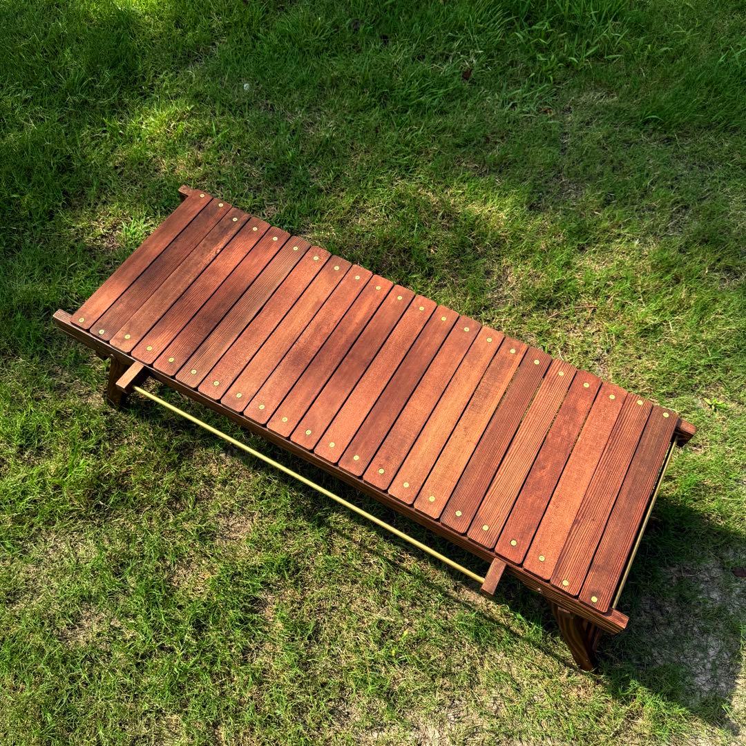 折りたたみローテーブル キャンプテーブル フラットバーナーigtテーブル真鍮ギア