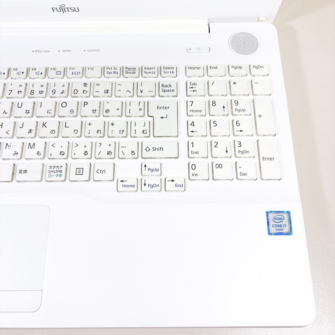新品SSDで快適✨高性能i7 メモリ16GB ホワイト ノートパソコン 富士通