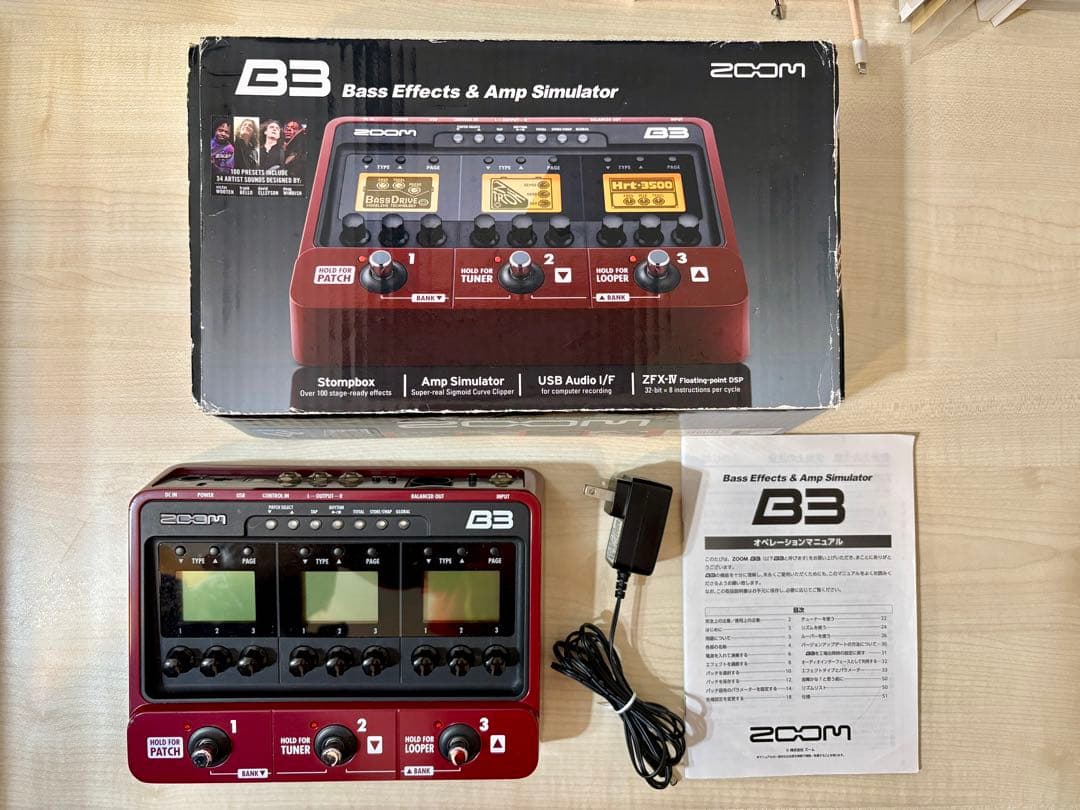 【中古】ZOOM B3 ベースエフェクト・アンプシミュレーター