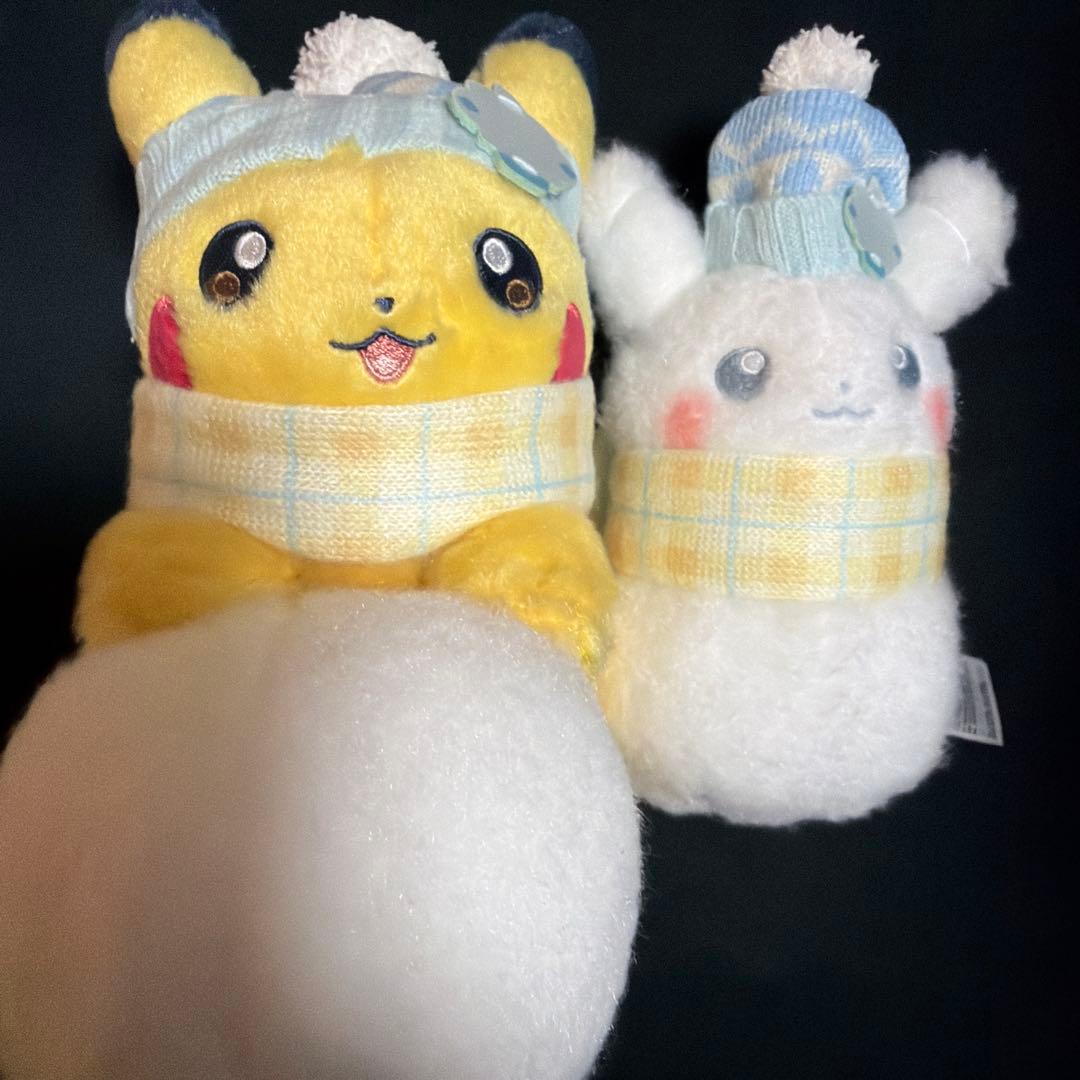 【2点セット】ポケモン ぬいぐるみ ピカチュウとゆきあそび ピカチュウゆきだるま