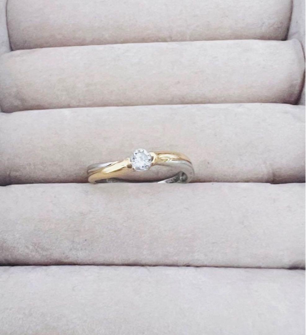 ぺ*た様 K18 金 ゴールド PT900 プラチナ ダイヤ 指輪 リング