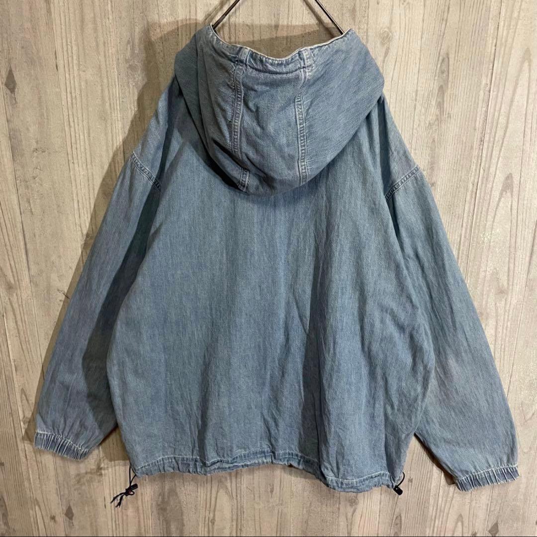 【希少入手困難】ポロスポーツ　刺繍ロゴ入　デニムアノラックジャケット　XL