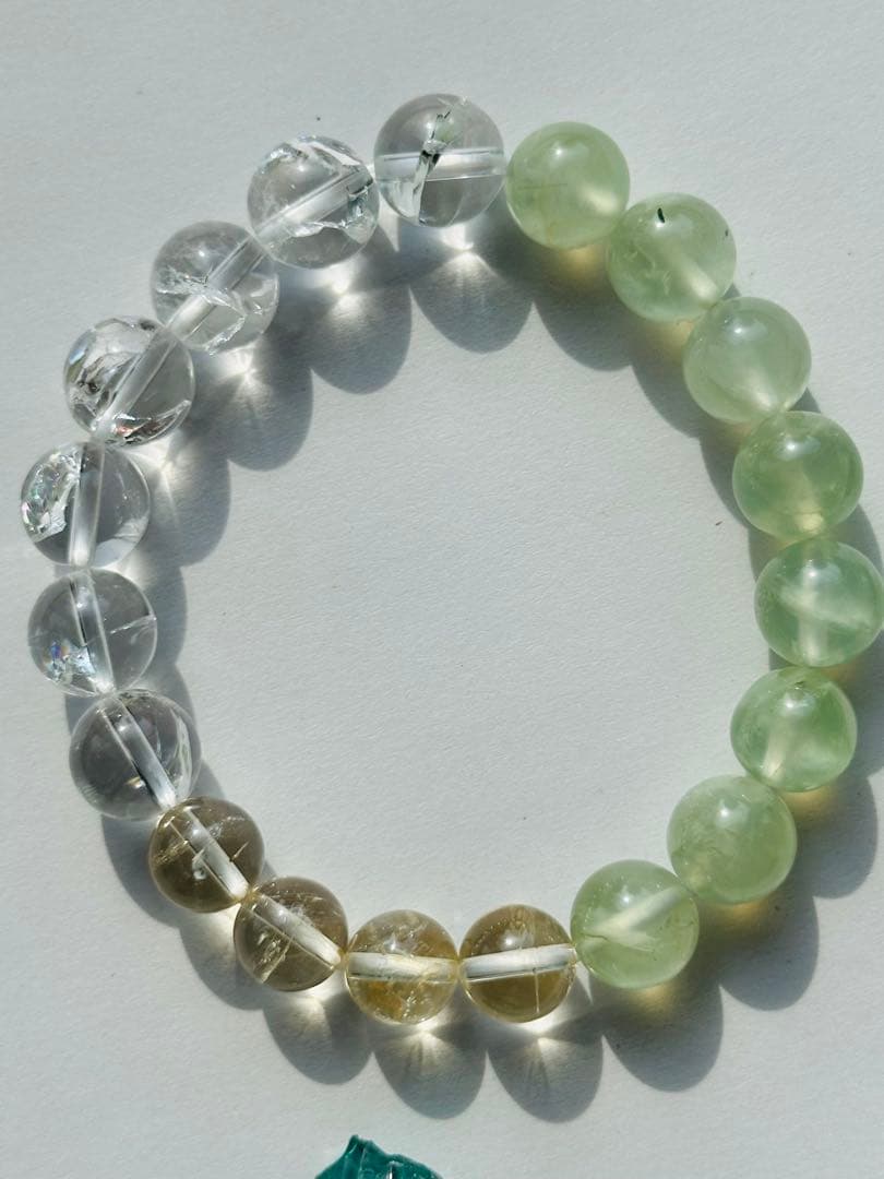 ユニドロブレスレットE グリーン系　内周16センチ