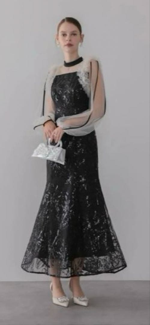 LEJA マーメイドワンピースドレス 黒 Sサイズ