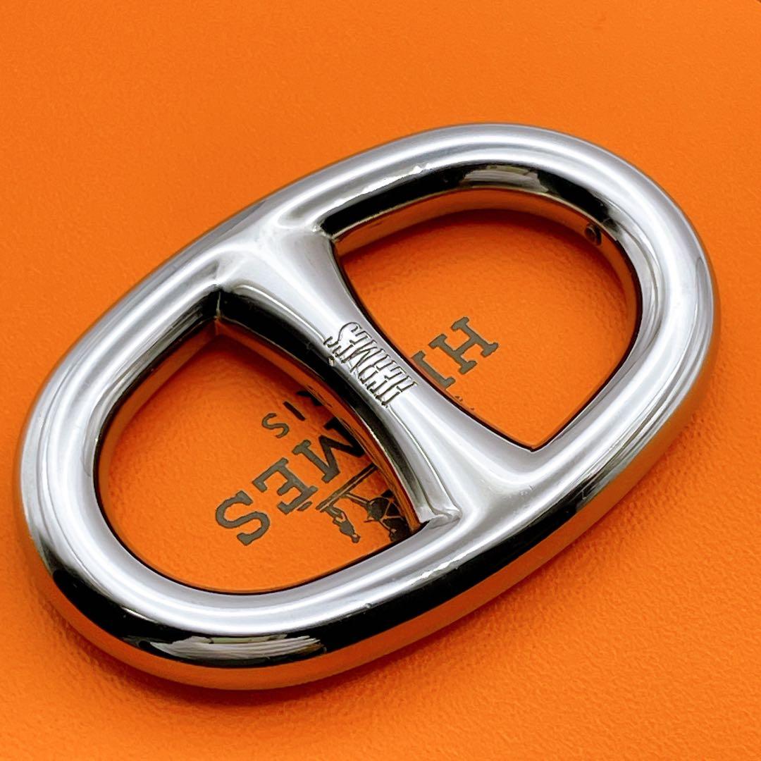 HERMES シェーヌダンクル　スカーフリング　シルバー　エルメス