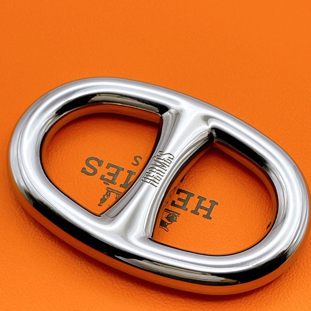 HERMES シェーヌダンクル　スカーフリング　シルバー　エルメス