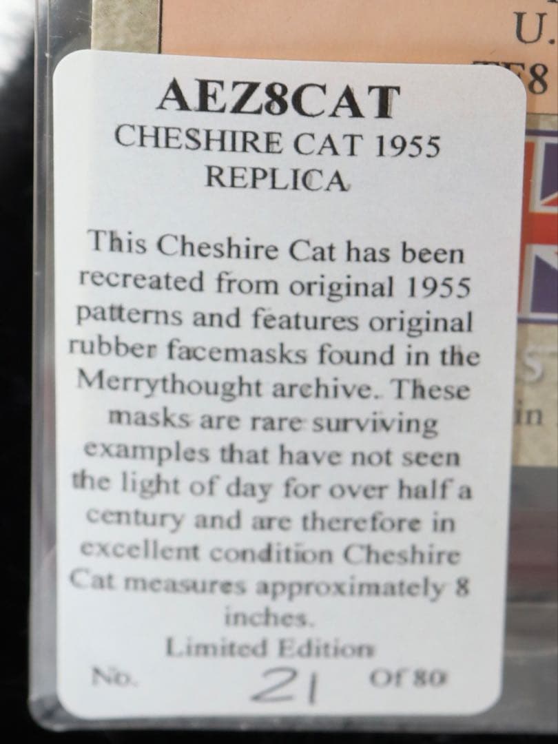 CHESHIRE CAT Merrythougit 猫のぬいぐるみ80体限定レア