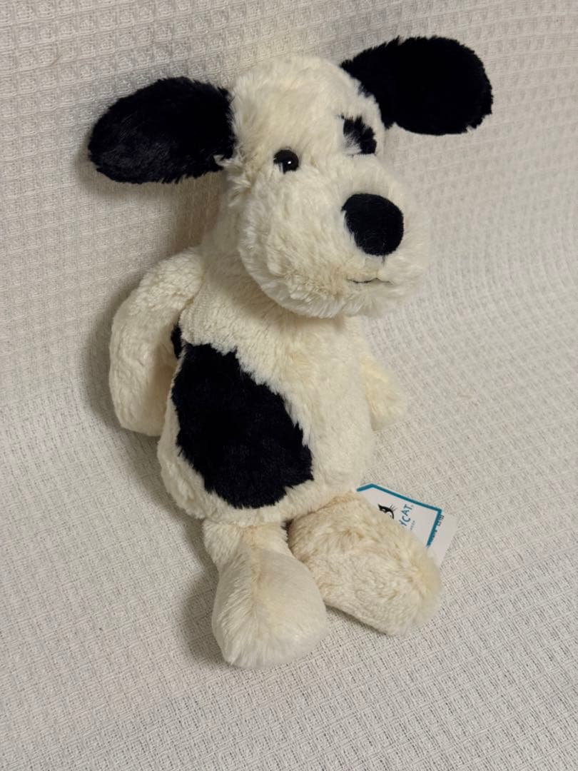 ジェリーキャット　パピー　犬　dog ぬいぐるみ　白 黒　ぶち　M