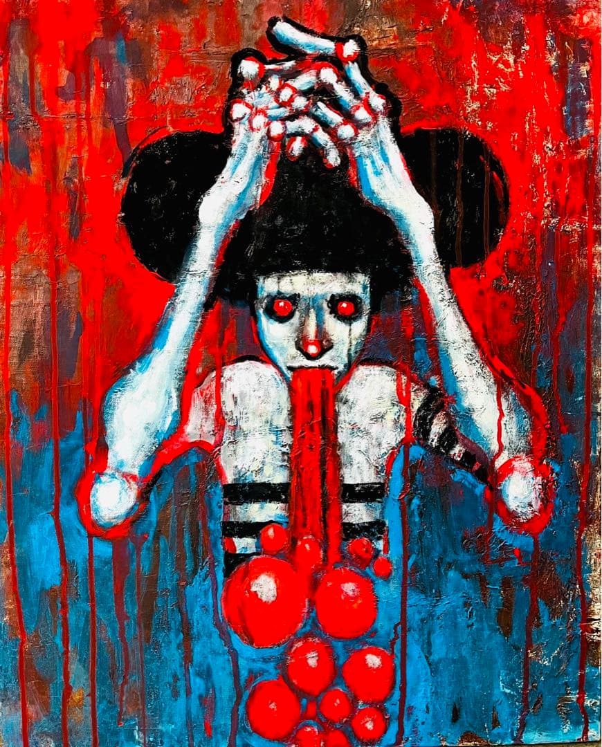 自作画　真作　油絵　キャンバス