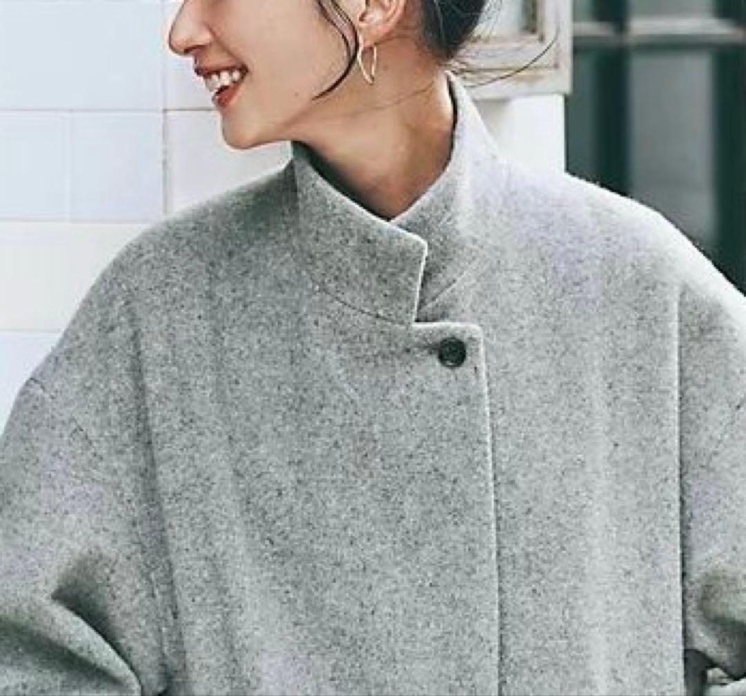 美品 ミズイロインド LEE別注 スタンドカラーウールコート 日本製 24AW