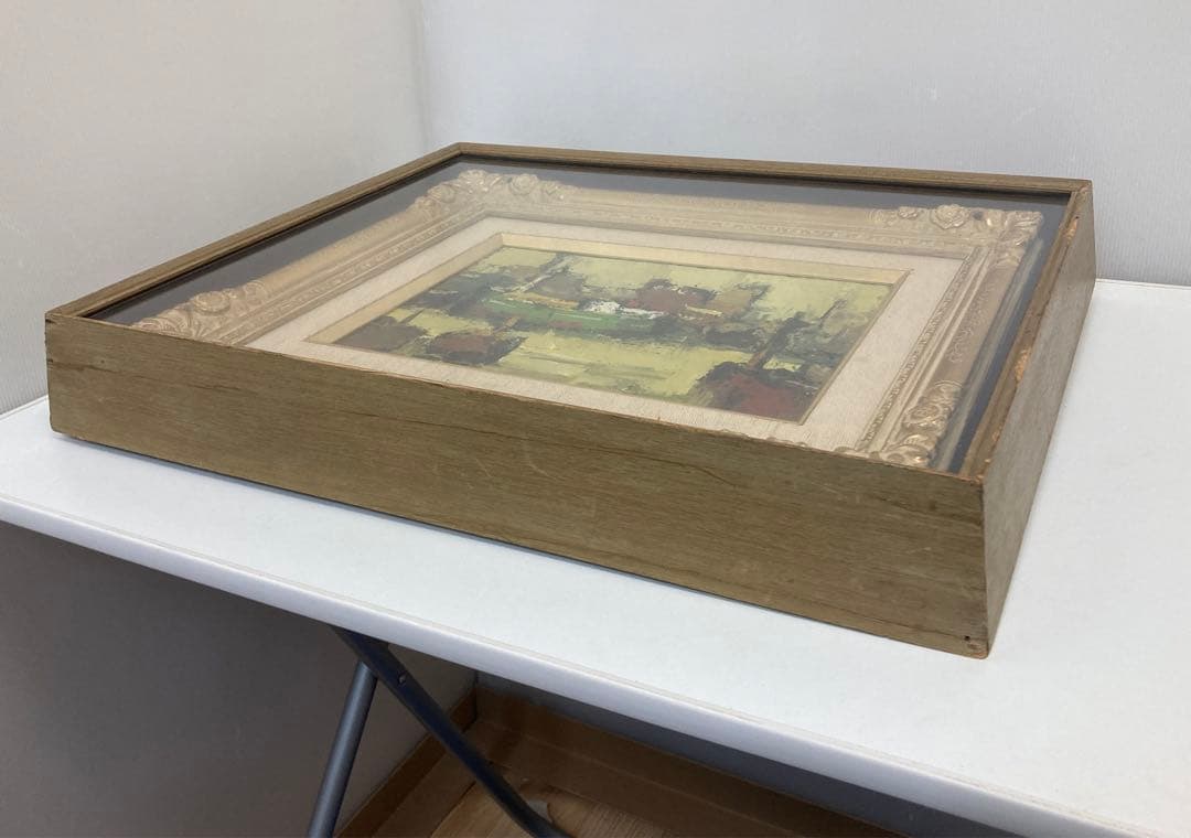 菅原洸人　油絵　「緑色の船」