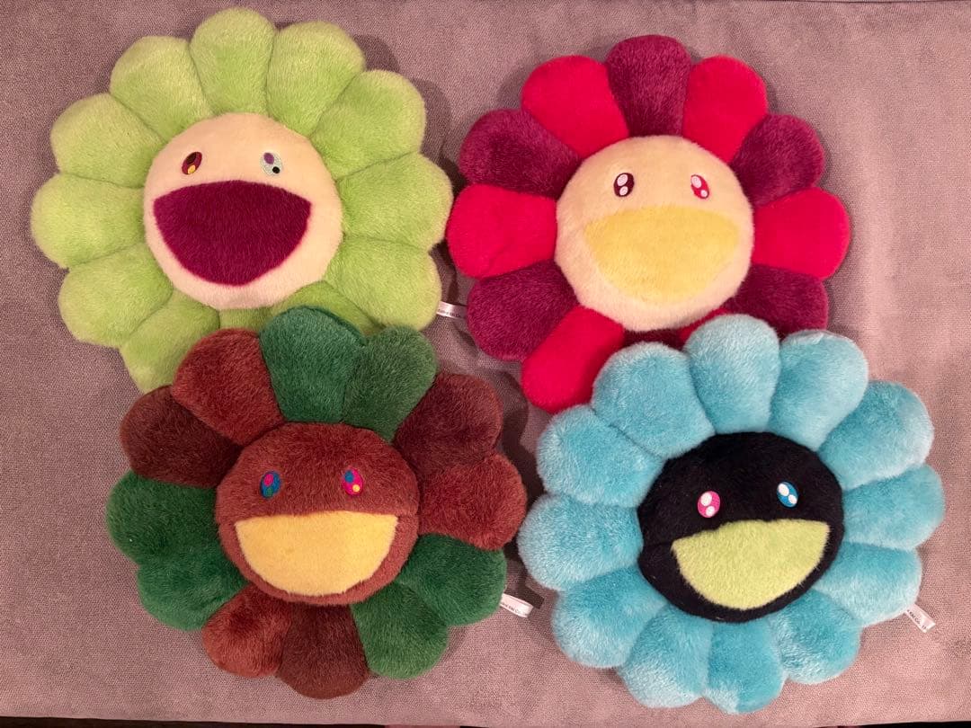 【4個セット】 村上隆 フラワー 花 クッション