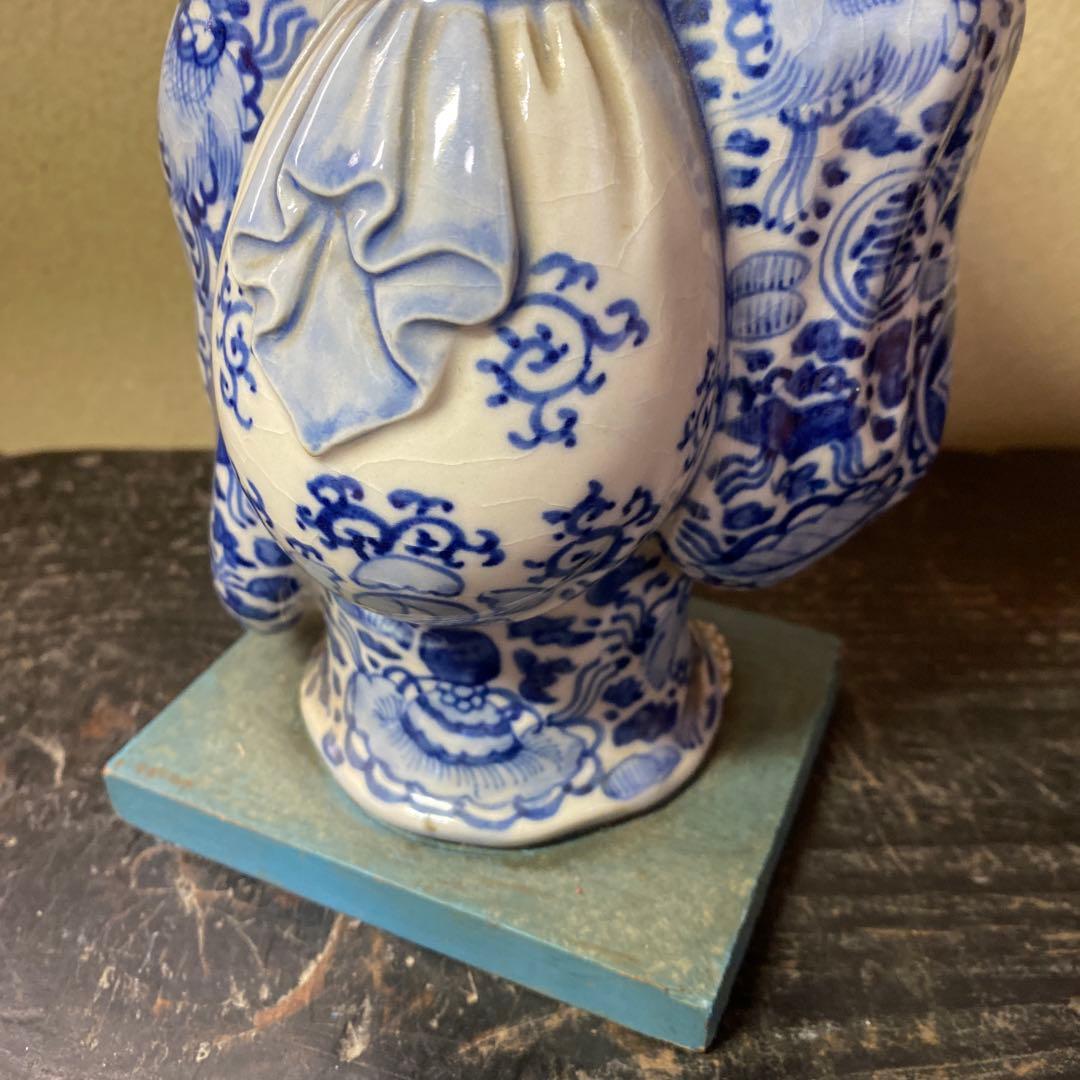 九谷焼　布袋置物　21cm13cm10cm