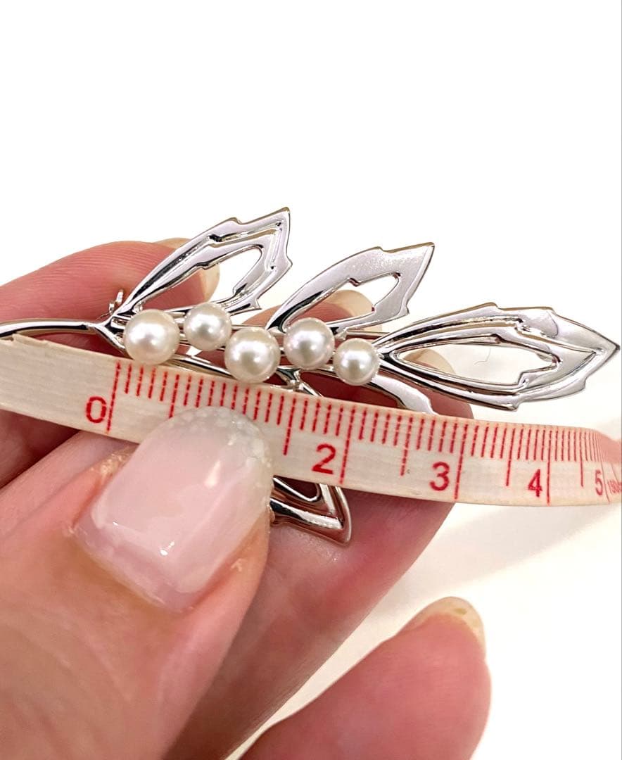 カトタン様 ミキモト リーフ パールブローチ