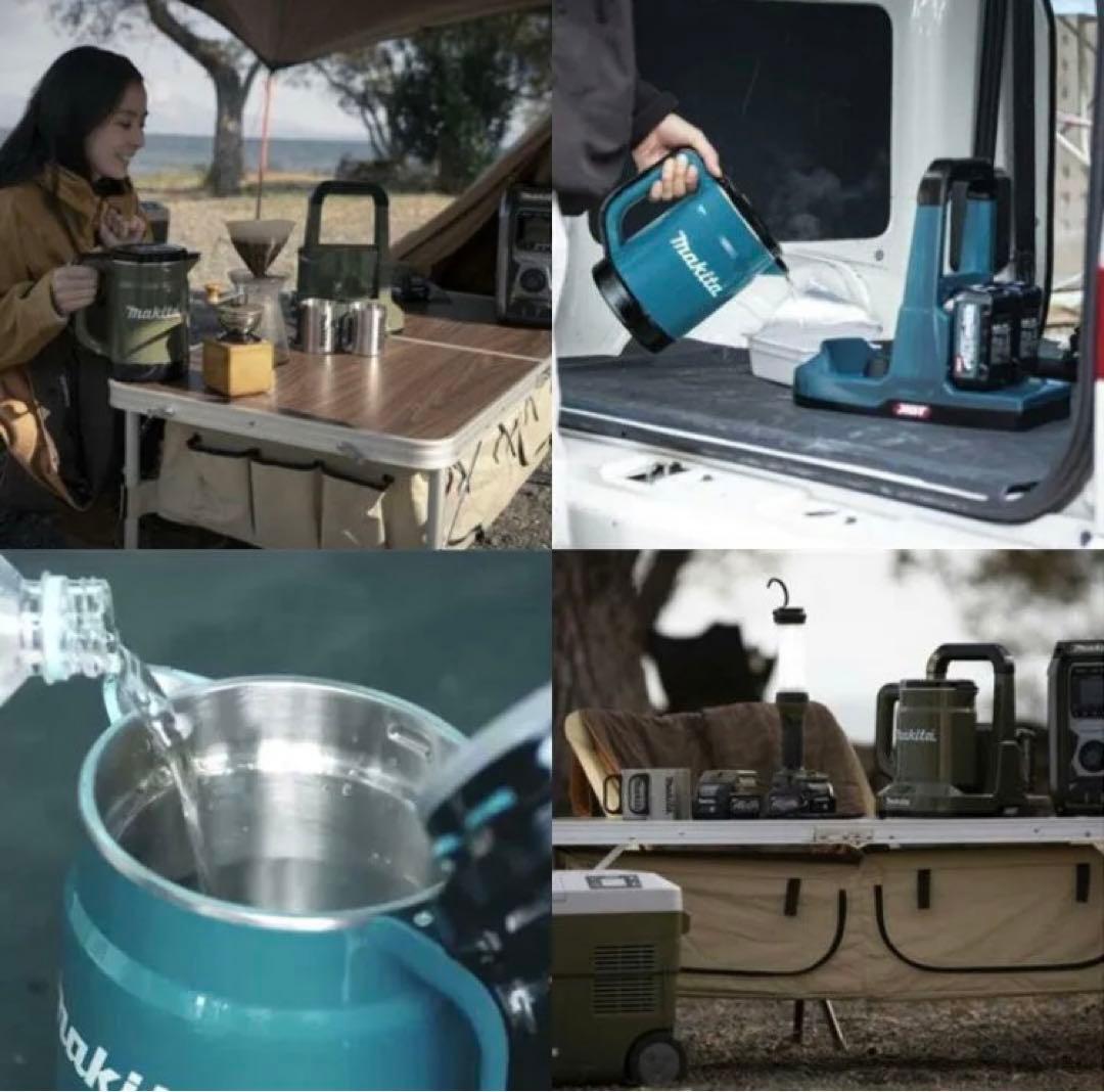 ☆未使用品 良品 マキタ 充電ケトル KT001GZO オリーブ色 makita