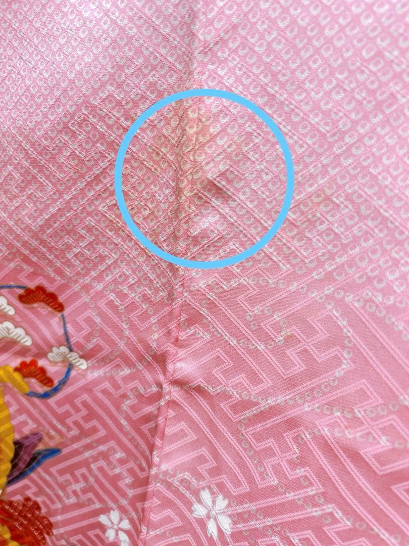 訳あり特価品♡七五三　7歳　女の子　ピンク　赤　鹿の子柄