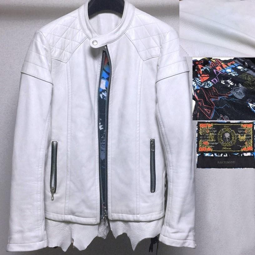 限定 Roen × BACKBONE 鹿革 ディアスキン ライダースジャケット