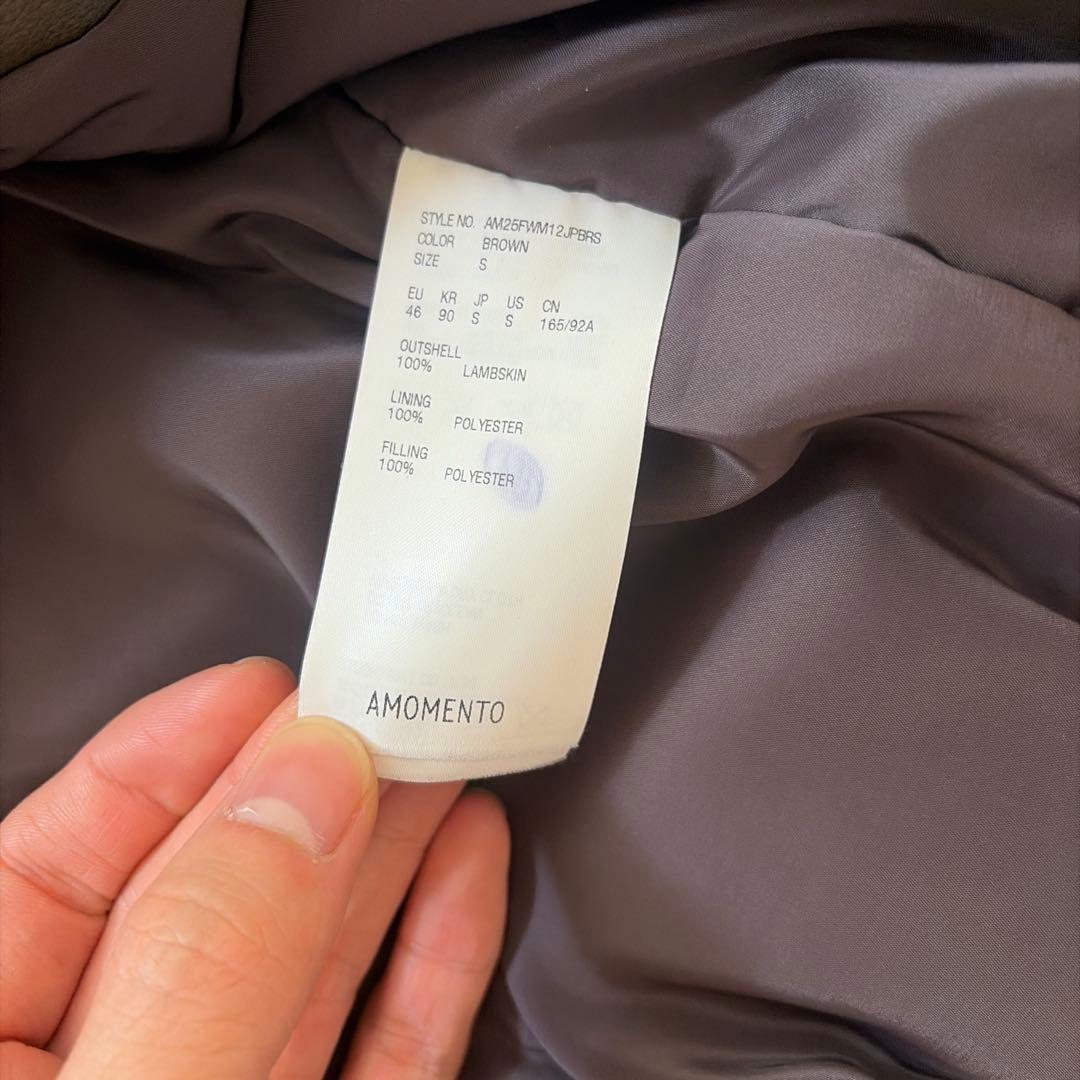 amomento ラムスキンレザー ブルゾン S