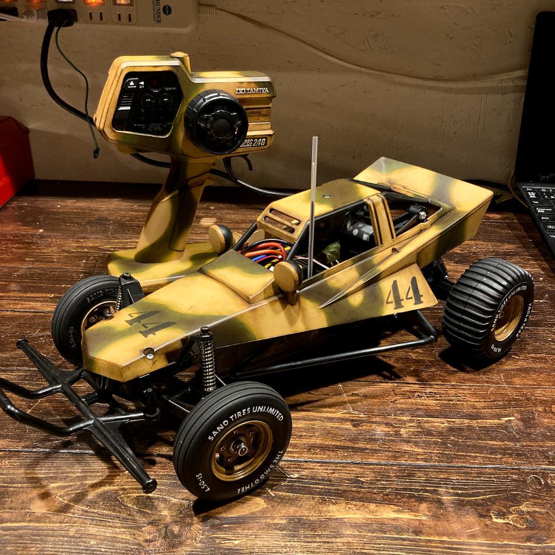 タミヤ　グラスホッパー　迷彩カスタムペイント　電動RCドライブセット付