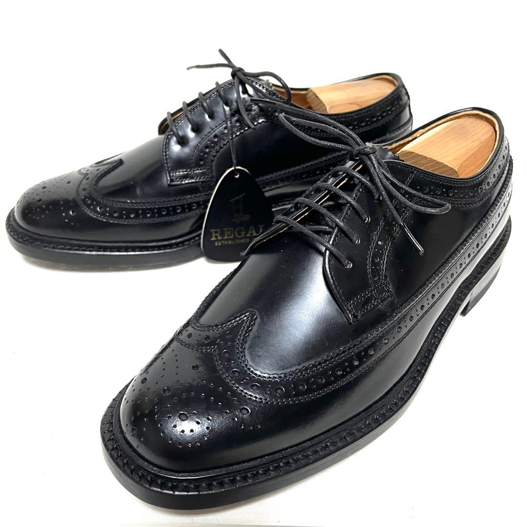 ★極美品★REGAL リーガル★ウィングチップ★24.5★黒　ブラック★