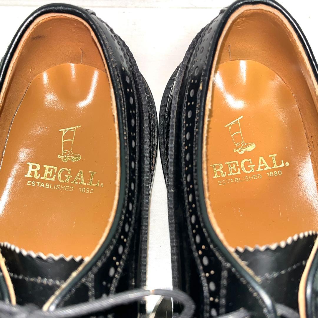 ★極美品★REGAL リーガル★ウィングチップ★24.5★黒　ブラック★