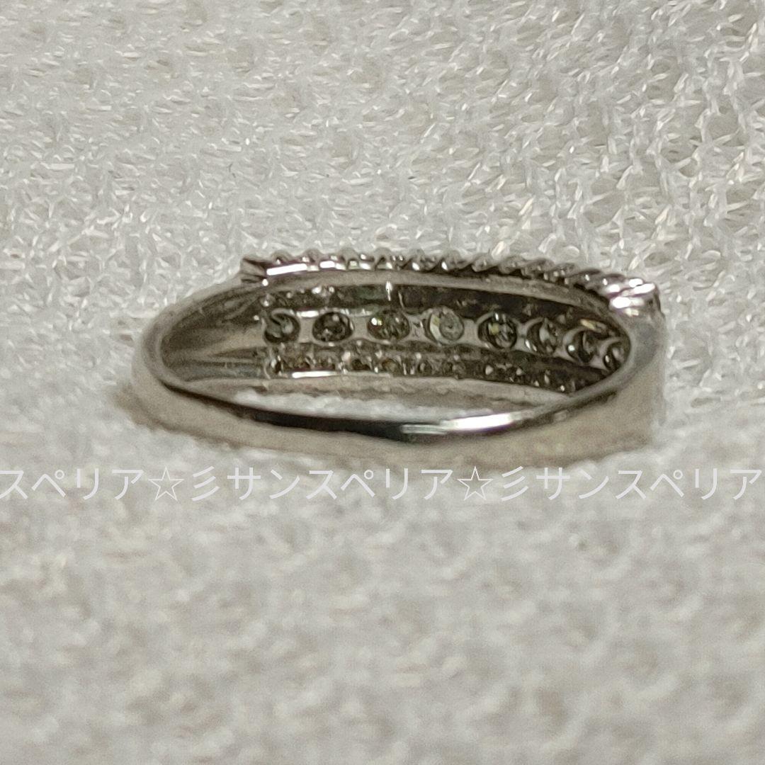 最終お値下げ Pt900 一文字0.5ct ダイヤモンドデザインリング