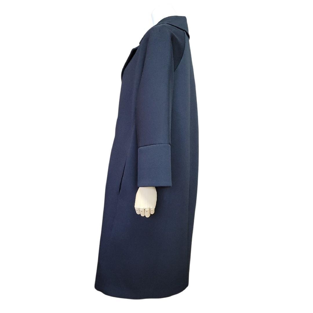 極美品　エスマックスマーラ　ダブル　ロング　ボンディングコート　ブラック　S