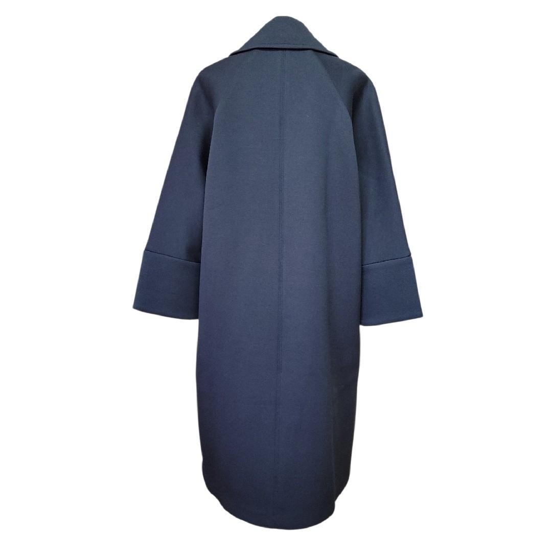 極美品　エスマックスマーラ　ダブル　ロング　ボンディングコート　ブラック　S