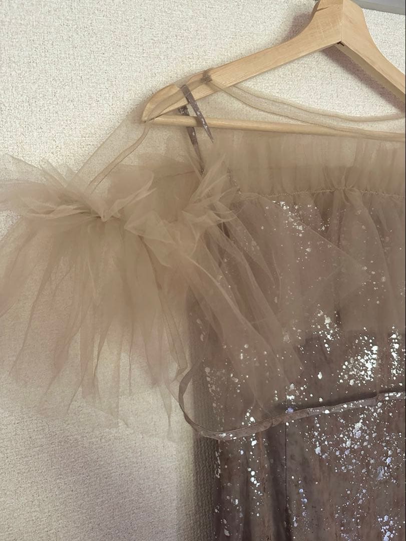 leja チュールフリルボレロペイントマーメイドワンピースドレス