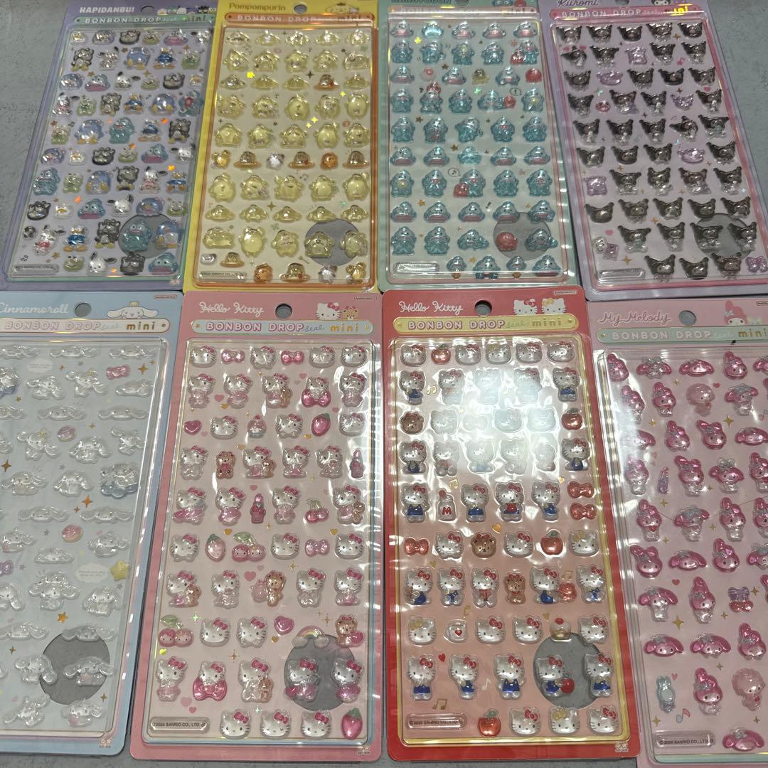 正規品　サンリオミニ　ボンボンドロップシール　8種セット　コンプリート