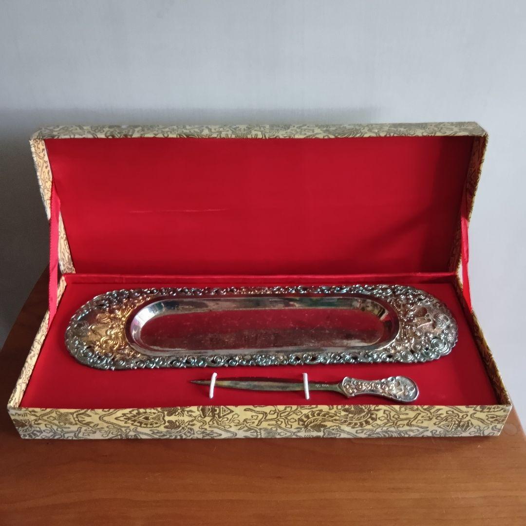 UD 800 DELUXE 銀製品　プレート・ナイフ　インドネシア　アンティーク