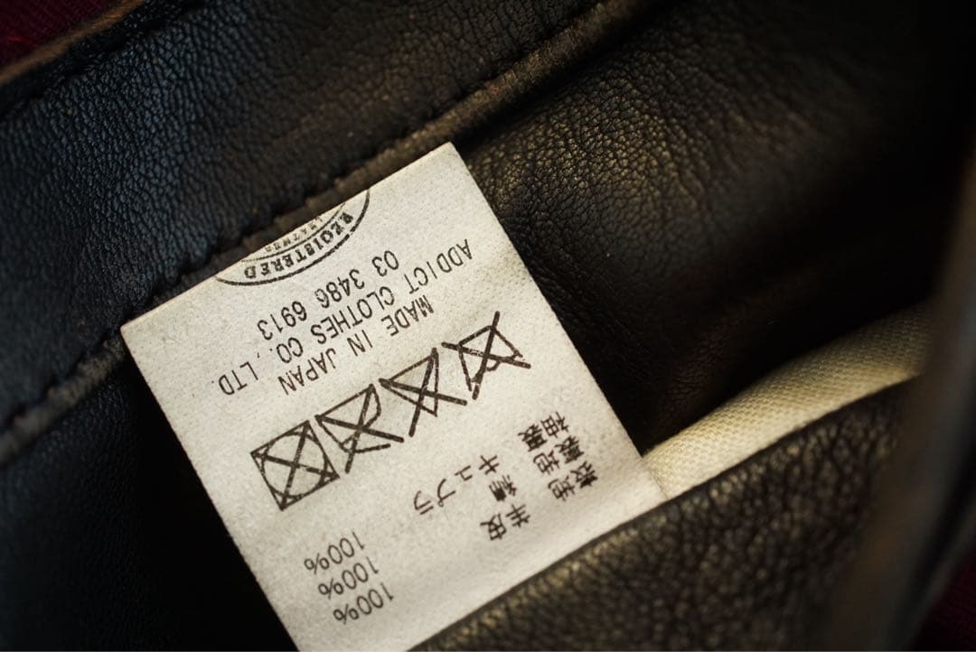 ADDICT CLOTHES アディクトクローズ 羊革 シングルライダース 36