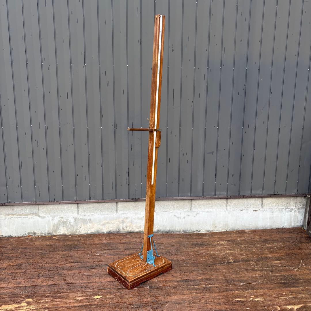 昭和レトロ 木製 身長計 アンティーク 計測器 什器 古道具 ビンテージ