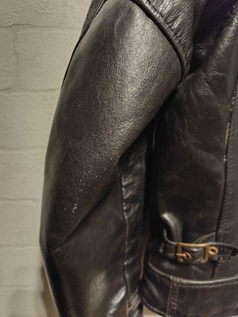 Schott シングルライダース ブラック 茶芯