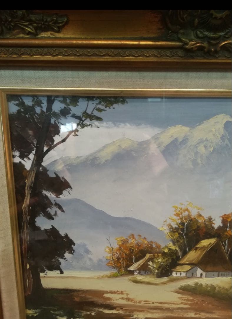 絵画　油絵　木製額縁　美術系