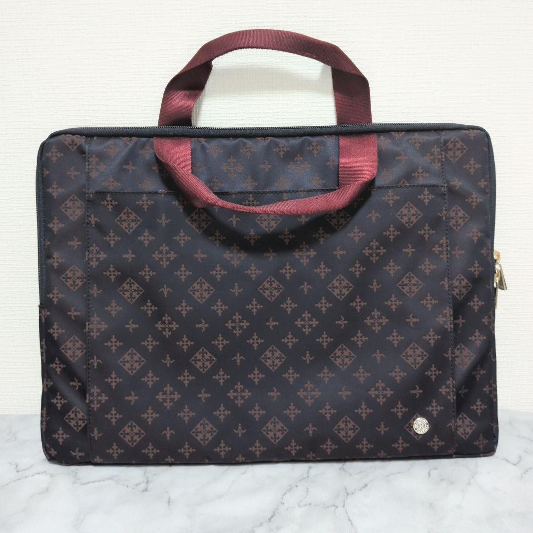 【極美品】russet ラシット ナイロン PCケース　ネイビー×ボルドー A4