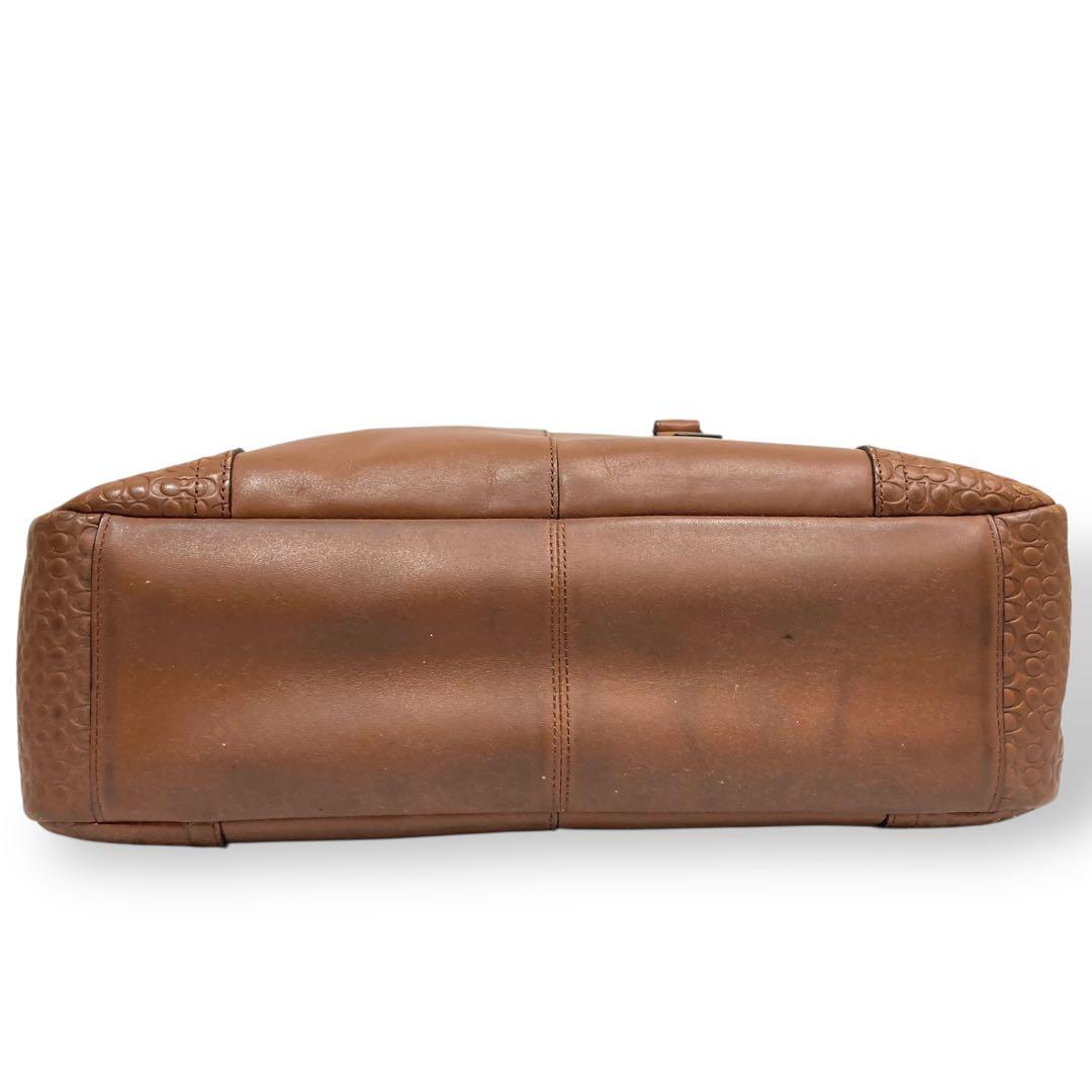 Coach コーチ　ビジネスバッグ　レザー　ブラウン シグネチャー　F70550