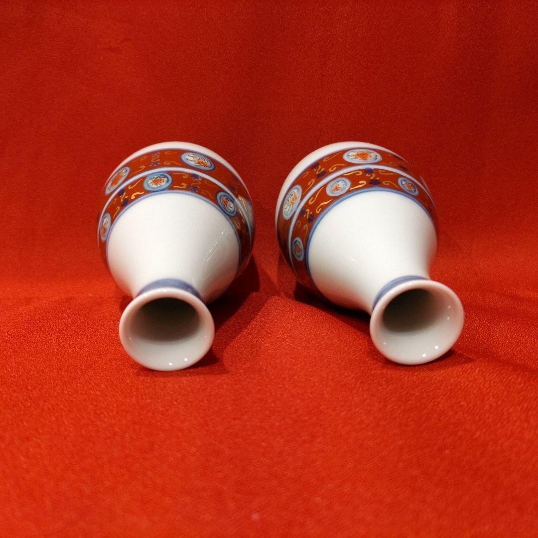 11代 今右衛門 錦丸紋模様酒器 盃5点 徳利2点 色鍋島 有田焼 お猪口 共箱