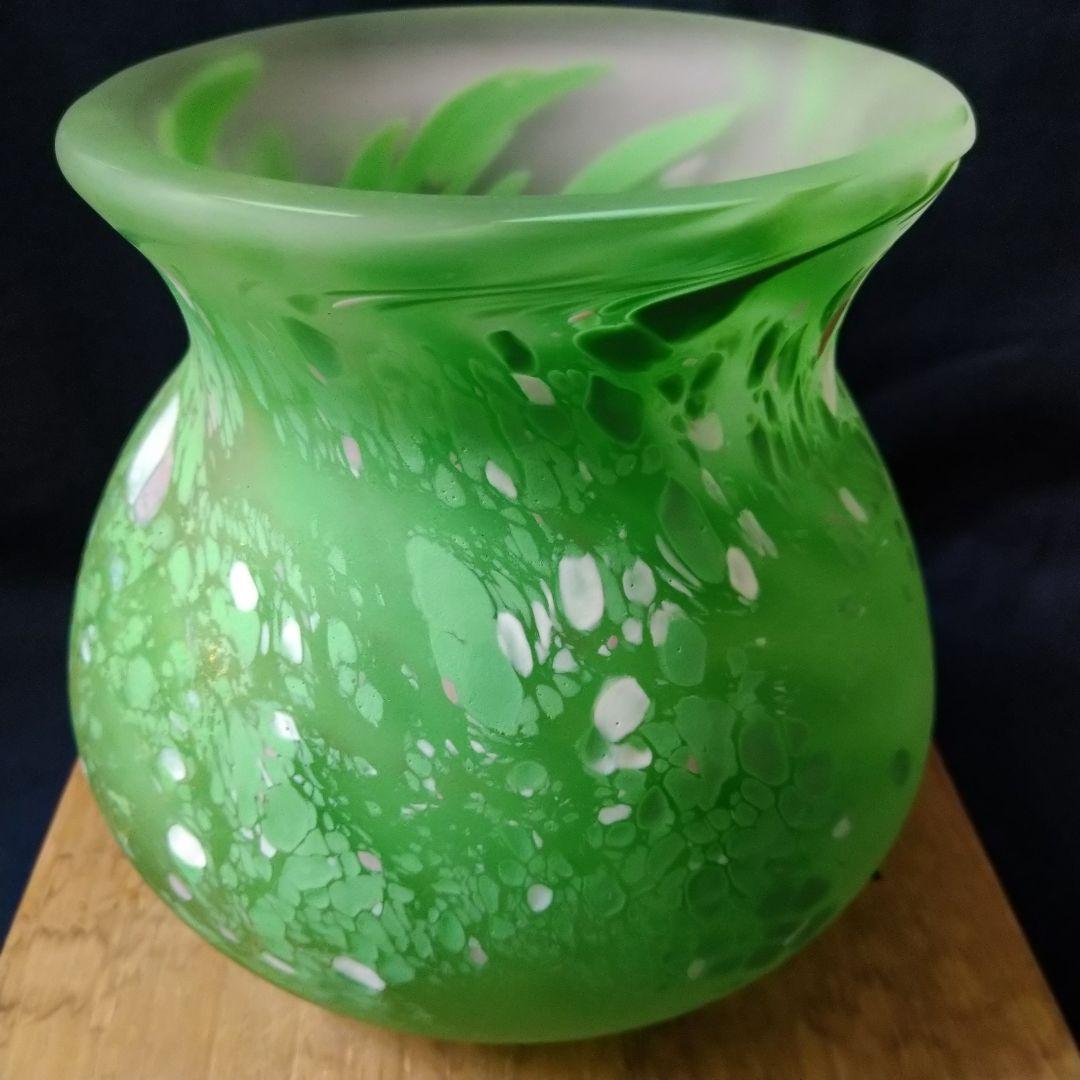 ✤文化勲章受章作家・藤田喬平作✤手吹『三彩花瓶』＊共箱入り