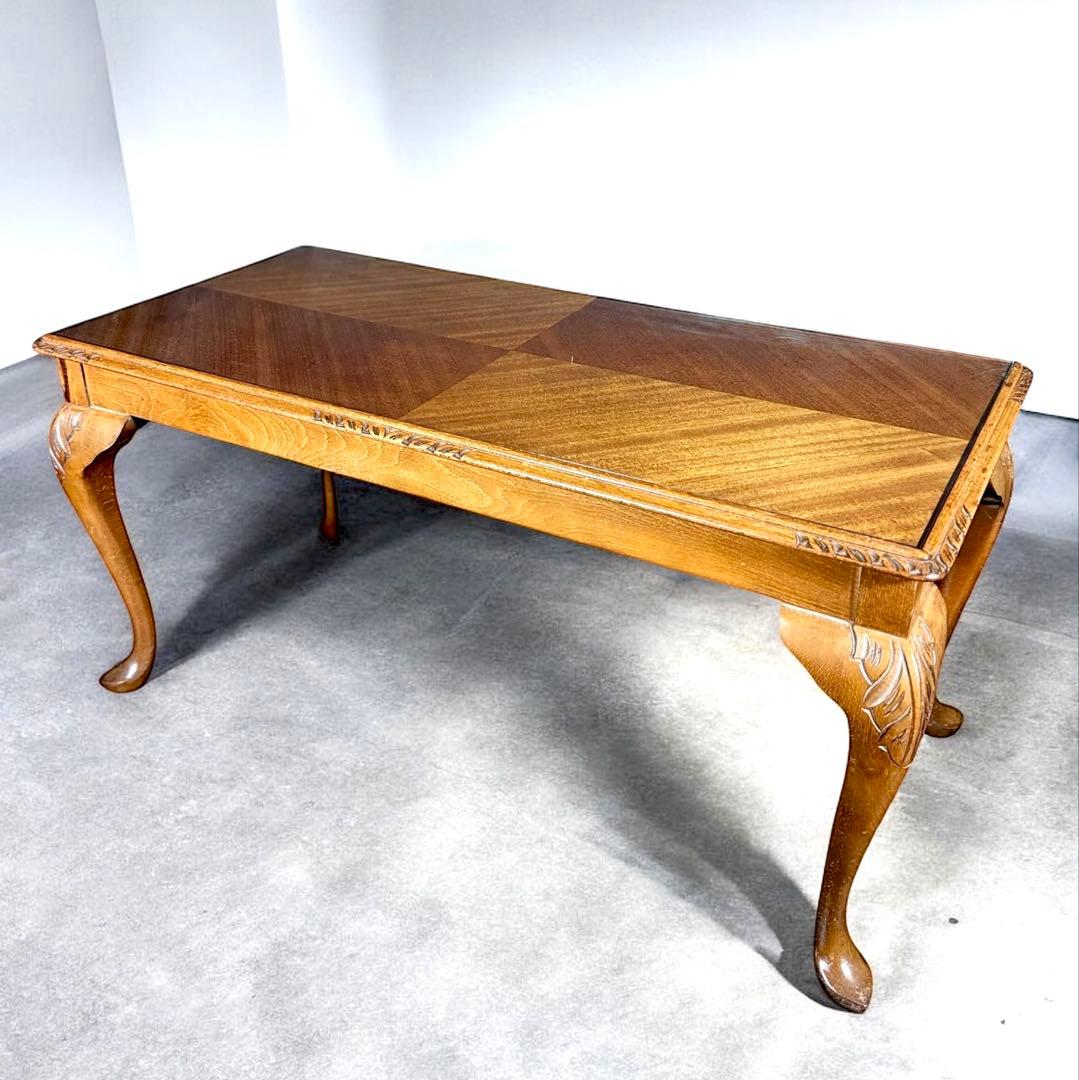 HR754 【ビンテージ】イギリス　英国　アンティーク　ガラストップローテーブル