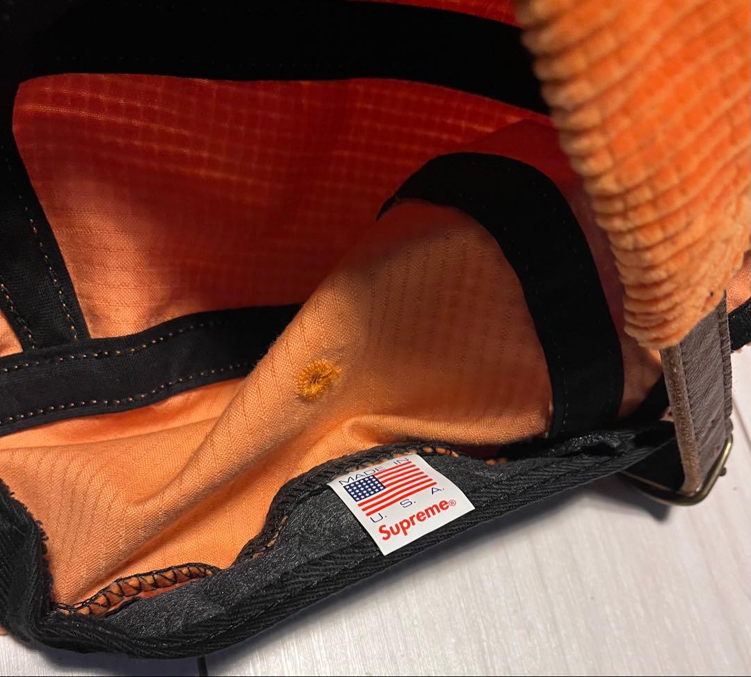 Supreme オレンジ コーデュロイキャップ