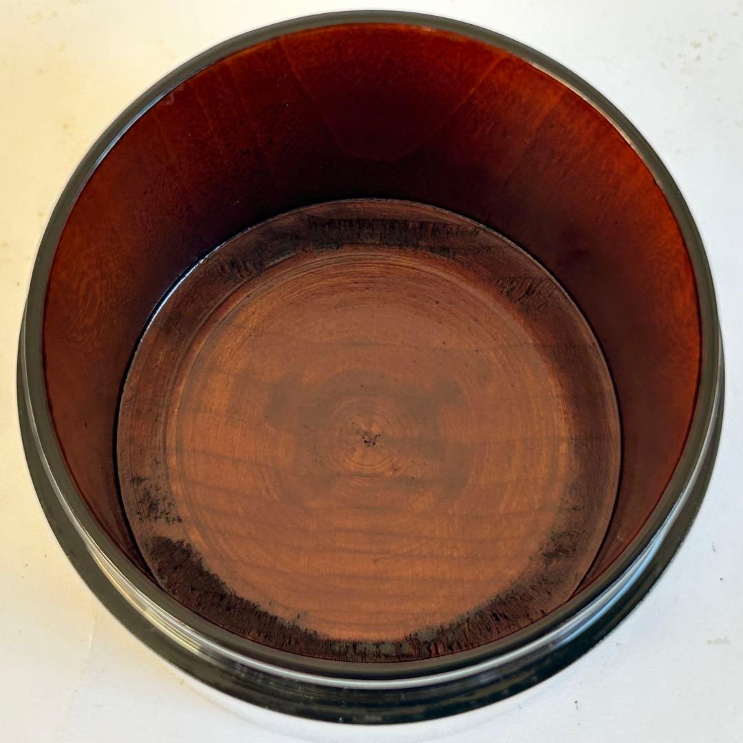 【美品.希少】漆器　茶筒　茶器　茶道具　木製　漆塗 蒔絵　螺鈿 御所車 小
