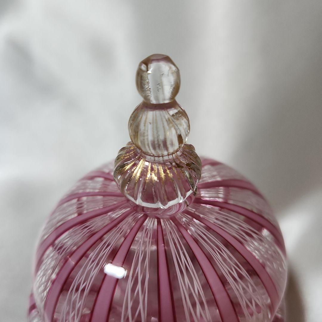 【専用】ベネチアンガラス レース柄 キャンディーポット ムラーノガラス