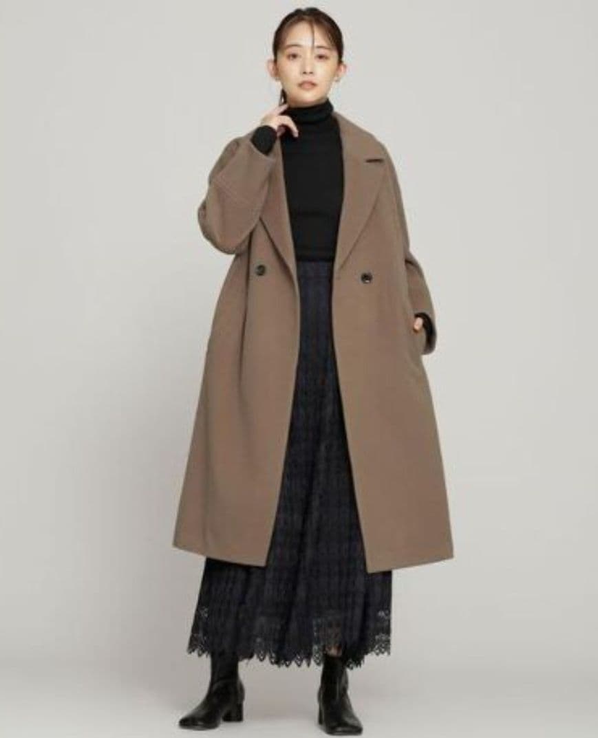 【高級素材】近年モデル　ナノユニバース　ウールビーバーセミダブルチェスターコート