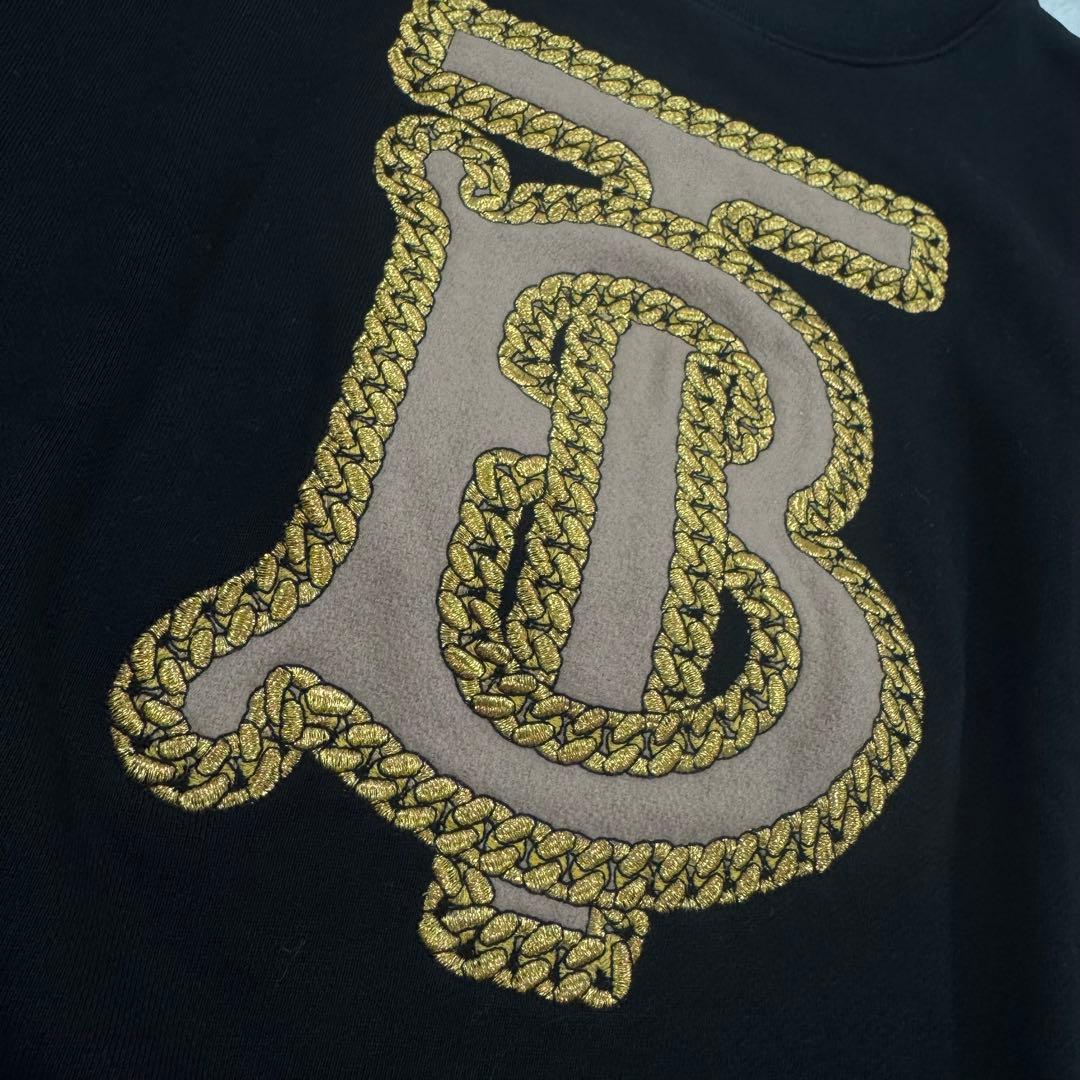 美品　バーバリー トレーナー　ロゴスウェットシャツ　ゴールド　黒　長袖　6Y