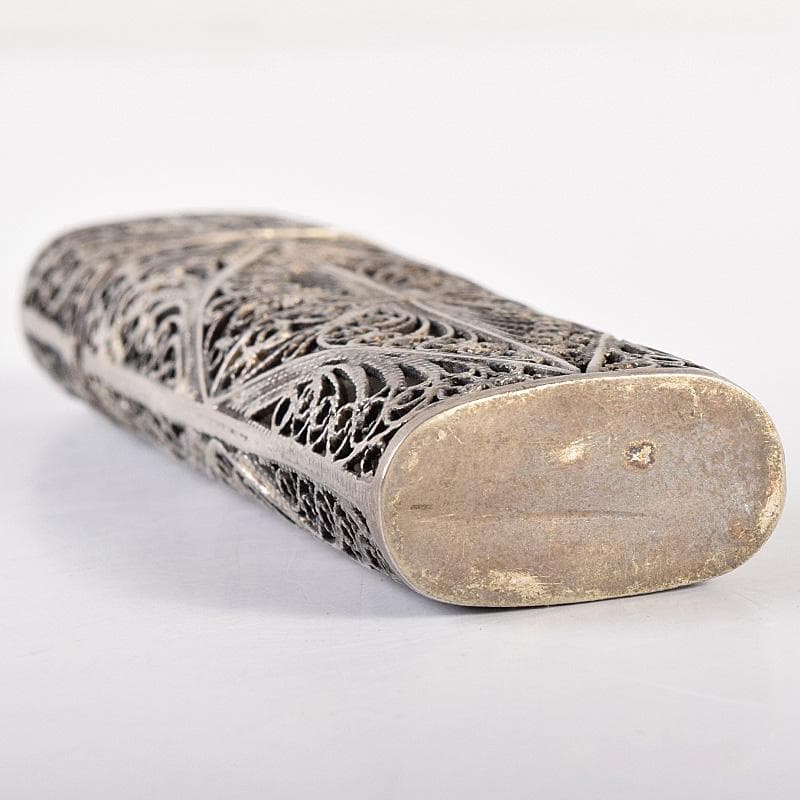 アンティーク　銀線細工　香入　ケース　約30g　C　R7761