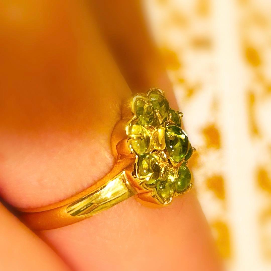 ペリドット　リング　指輪　ペンダントヘッド　K18 おそろい　セット