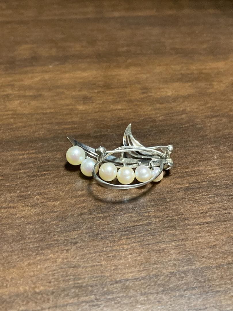 美品 ミキモト アコヤ真珠 パール ブローチ シルバー 6粒 6珠