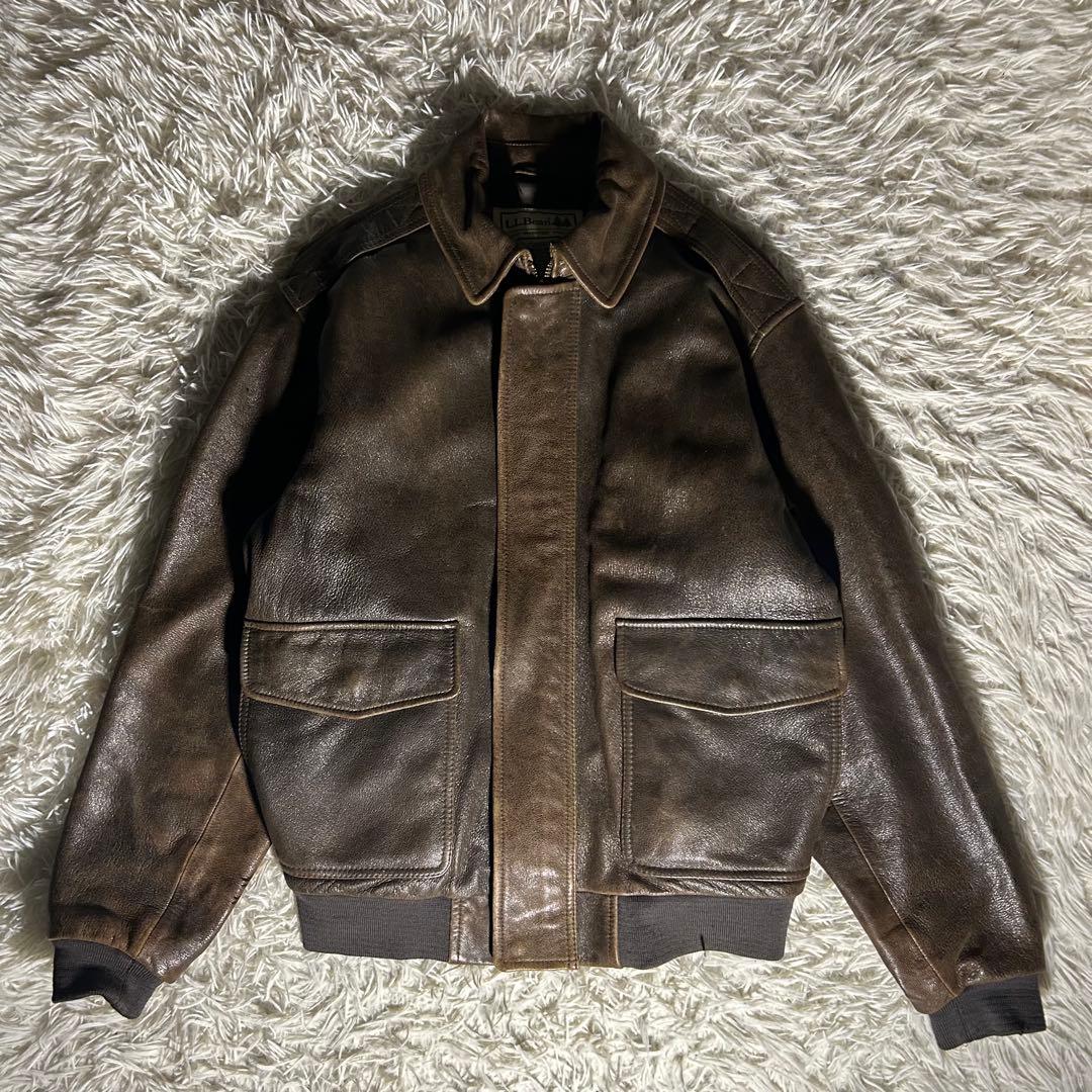 90S L.L.Bean ゴートスキン A-2 レザー フライトジャケット